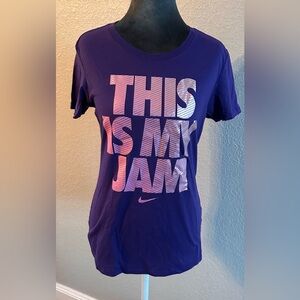 Nike Purple T-Shirt – Size Medium – “This Is My Jam”